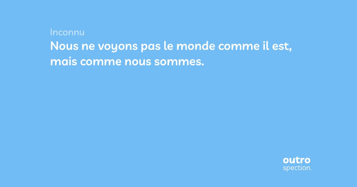 Nous Ne Voyons Pas Le Monde Comme Il Est Mais Comme Nous Sommes